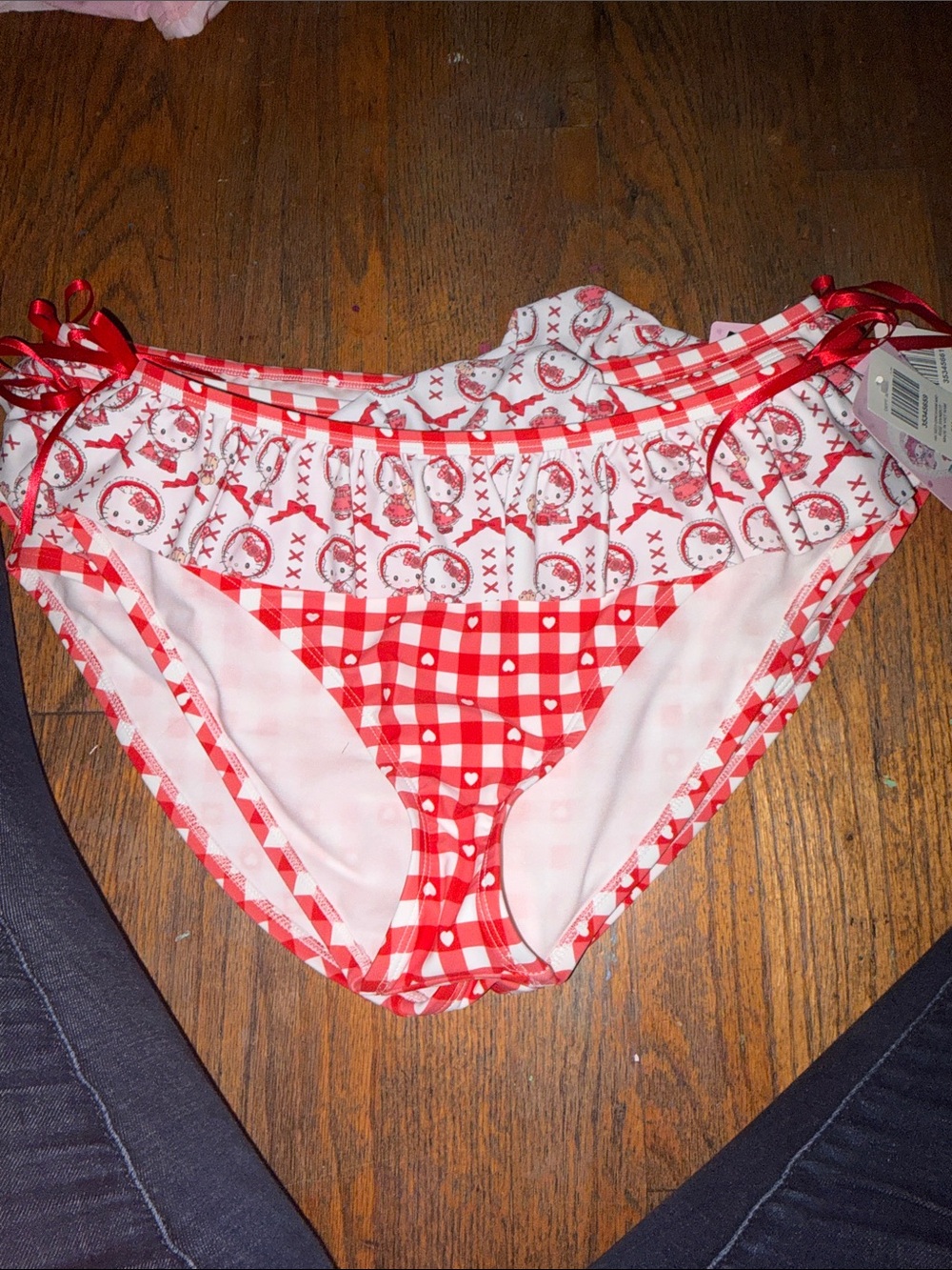 Hello kitty red gingham mid rise swim bottom